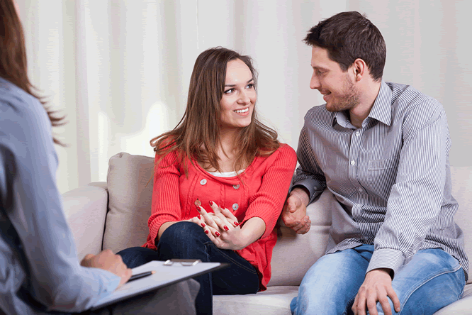 A couple receiving counseling